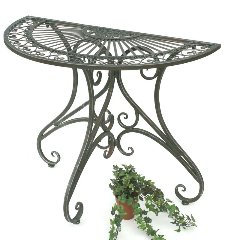foto del prodotto dandibo tavolo semicircolare da parete mezzo tavolo 130434 tavolo laterale in metallo 90 cm tavolo da giardino console