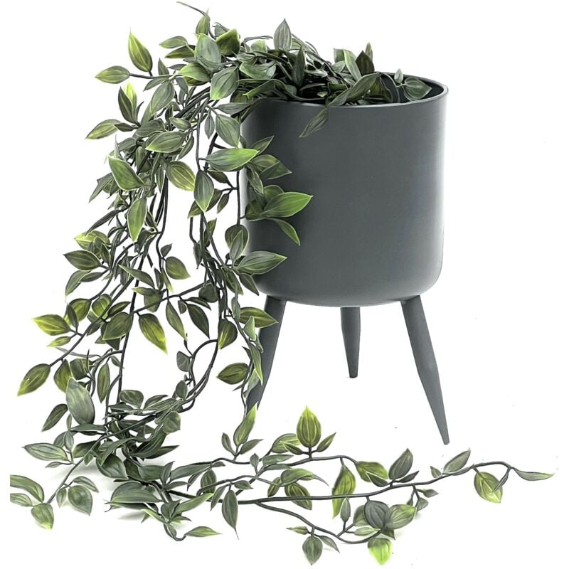 foto del prodotto dandibo vaso di fiori con piedi vaso di piante vaso di fiori con gambe metallo grigio 23 cm 96260 m supporto per piante moderne