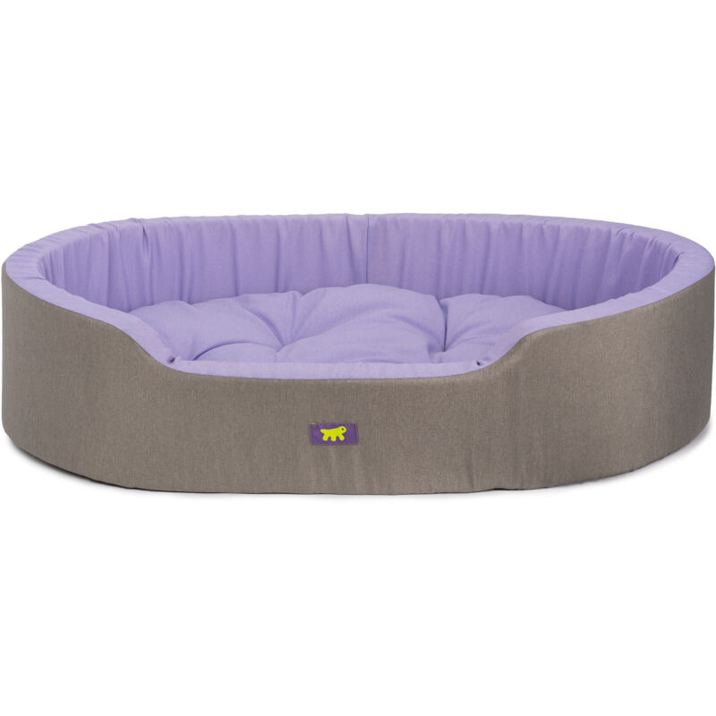 foto del prodotto dandy colours cuccia cane e gatto da interno, in cotone con cuscino removibile dandy. variante 110 - misure 110 x 70 x h 23 cm - lilla - ferplast