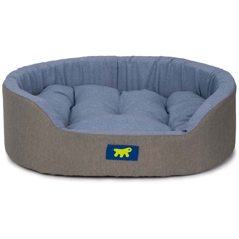 foto del prodotto dandy colours cuccia cane e gatto da interno, in cotone con cuscino removibile dandy. variante 45 misure 45 x 35 x h 13 cm azzurro ferplast