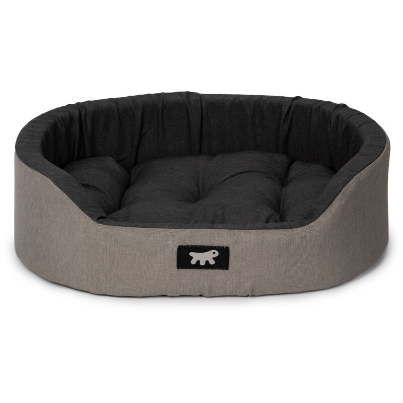 foto del prodotto dandy colours cuccia cane e gatto da interno, in cotone con cuscino removibile dandy. variante 45 misure 45 x 35 x h 13 cm marrone ferplast