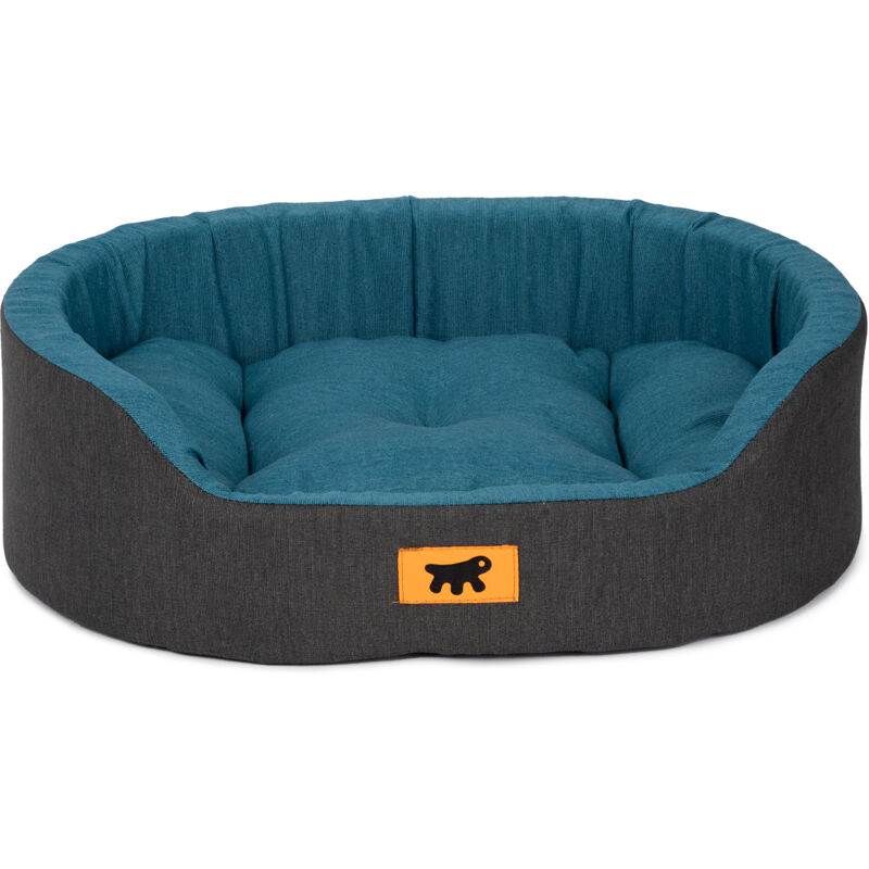 foto del prodotto dandy colours cuccia cane e gatto da interno, in cotone con cuscino removibile dandy. variante 45 misure 45 x 35 x h 13 cm ottanio ferplast