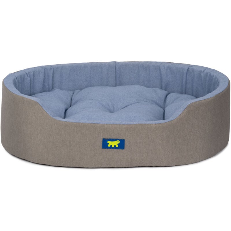 foto del prodotto dandy colours cuccia cane e gatto da interno, in cotone con cuscino removibile dandy. variante 65 misure 65 x 46 x h 17 cm azzurro ferplast