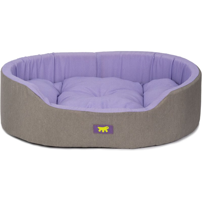 foto del prodotto dandy colours cuccia cane e gatto da interno, in cotone con cuscino removibile dandy. variante 65 misure 65 x 46 x h 17 cm lilla ferplast