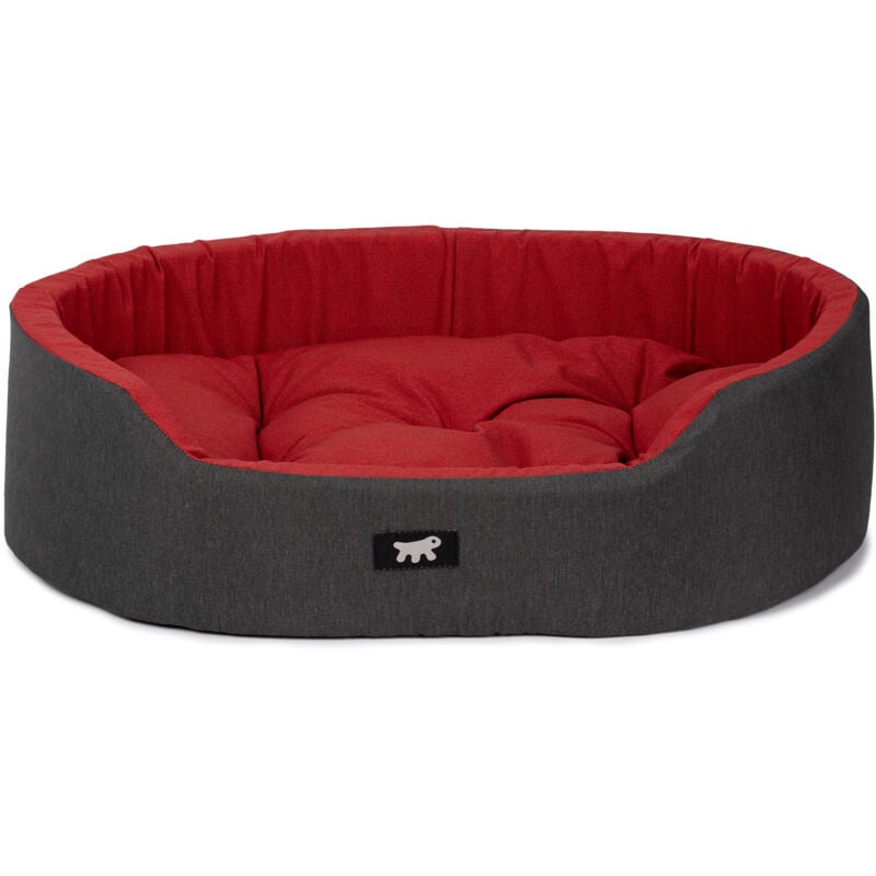 foto del prodotto dandy colours cuccia cane e gatto da interno, in cotone con cuscino removibile dandy. variante 80 misure 80 x 55 x h 20 cm rosso ferplast