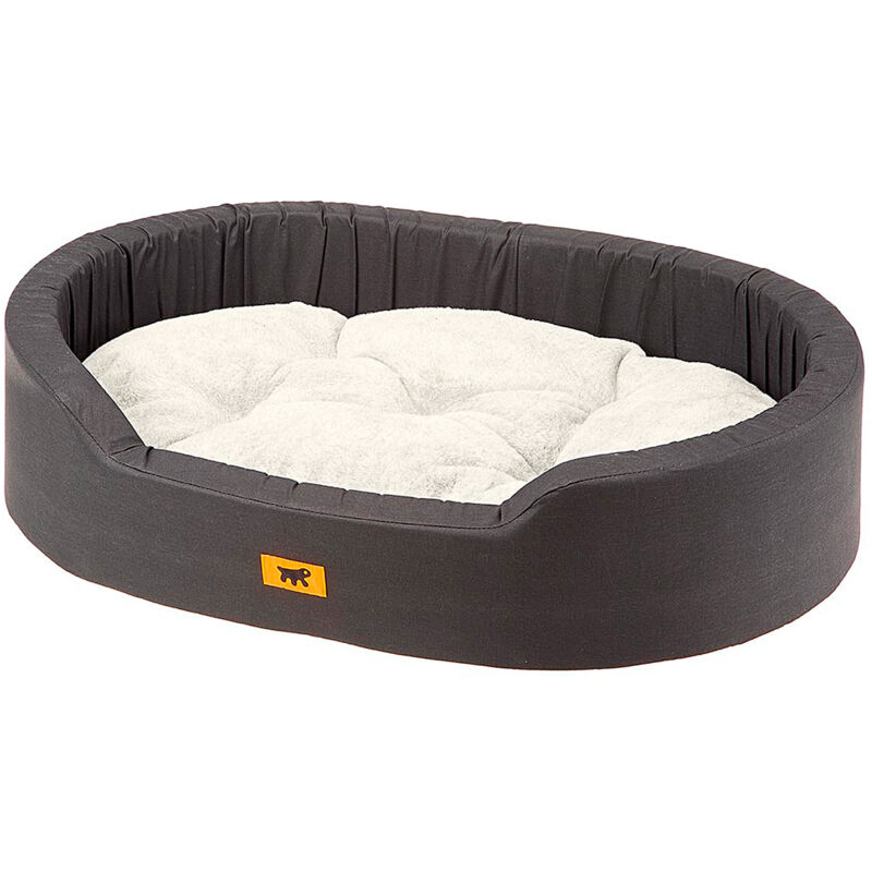 foto del prodotto dandy f cuccetta con cuscino double face. 6 misure. variante 45 misure 45 x 35 x h 13 cm grigio ferplast