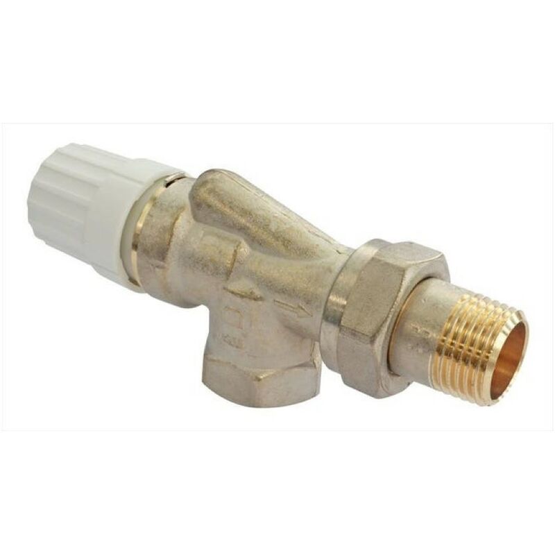 foto del prodotto danfoss corpo termostatico a squadra rovesciata in ottone, attacco femmina 15 21 somatherm for you