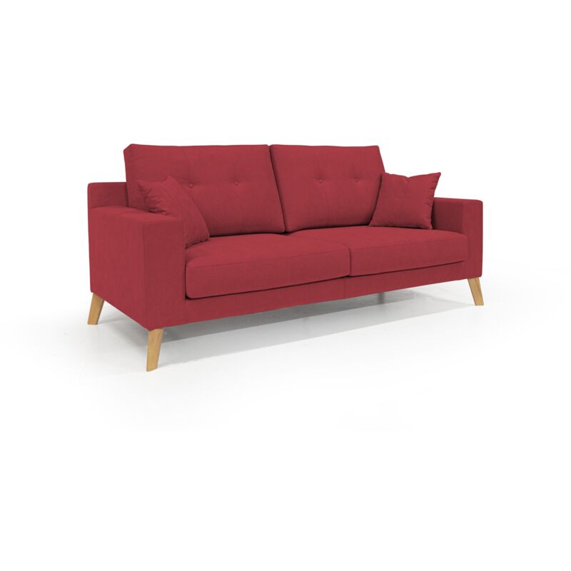 foto del prodotto danish divano moderno in tessuto morbido impermeabile t02 166 cm rosso