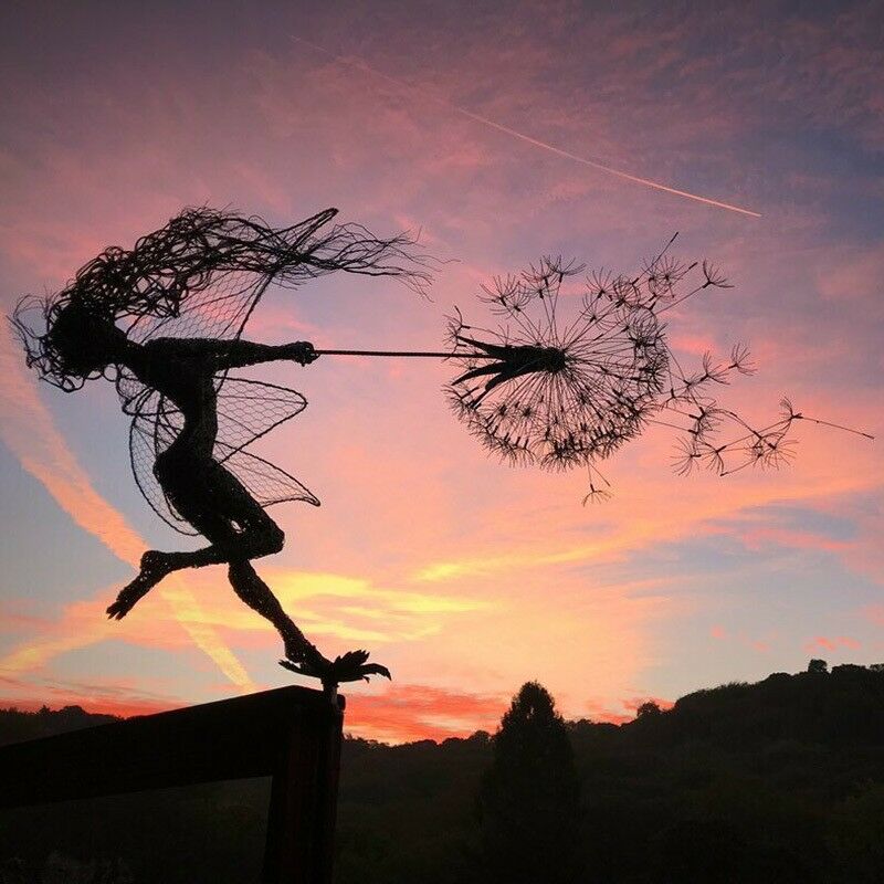 foto del prodotto danza fata palo elfo fata giardino scultura con tarassaco paesaggio statua in miniatura decorazione prato 1 pz stile g 