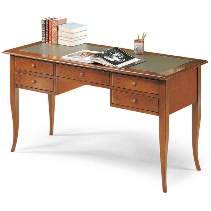 foto del prodotto darwin scrittoio piano in pelle in legno massello 130 x 65