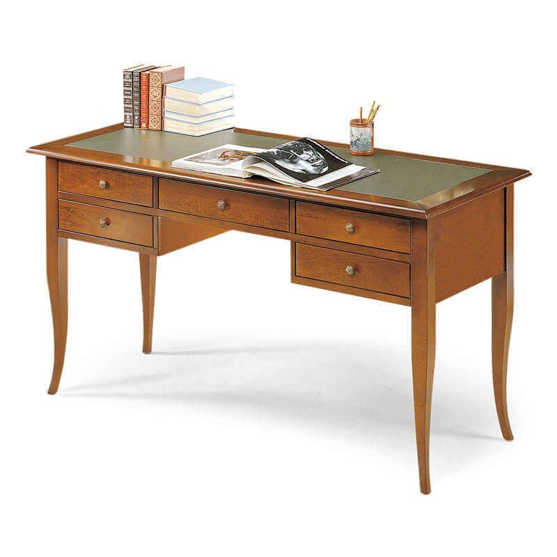 foto del prodotto darwin scrittoio piano in pelle in legno massello 150 x 75
