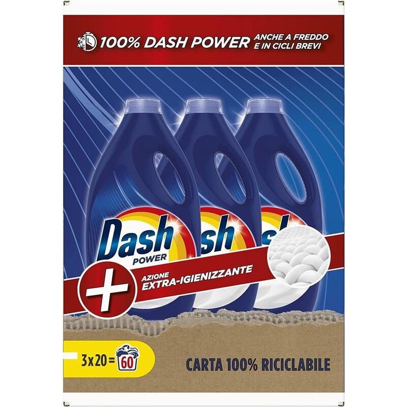 foto del prodotto dash liquido lavatrice tripacco power extra igienizzante 20 lavaggi x3