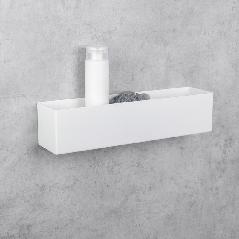 foto del prodotto daske scaffali da bagno, montaggio adesivo, bianco, basket 40 cm 