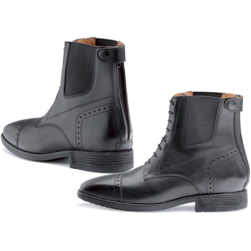foto del prodotto daslo stivaletti equitazione in pelle con stringhe elasticizzate 42, nero