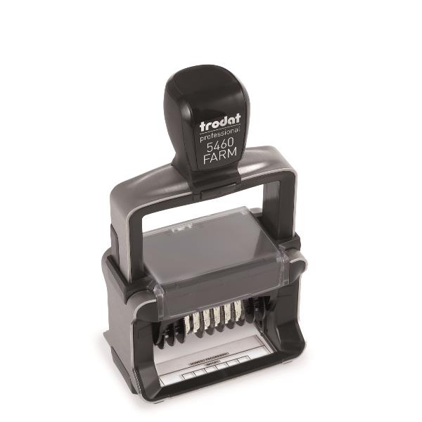 foto del prodotto datario autoinchiostrante trodat professional 5460 farm per farmacie in acciaio inox 56x33 mm nero 139703
