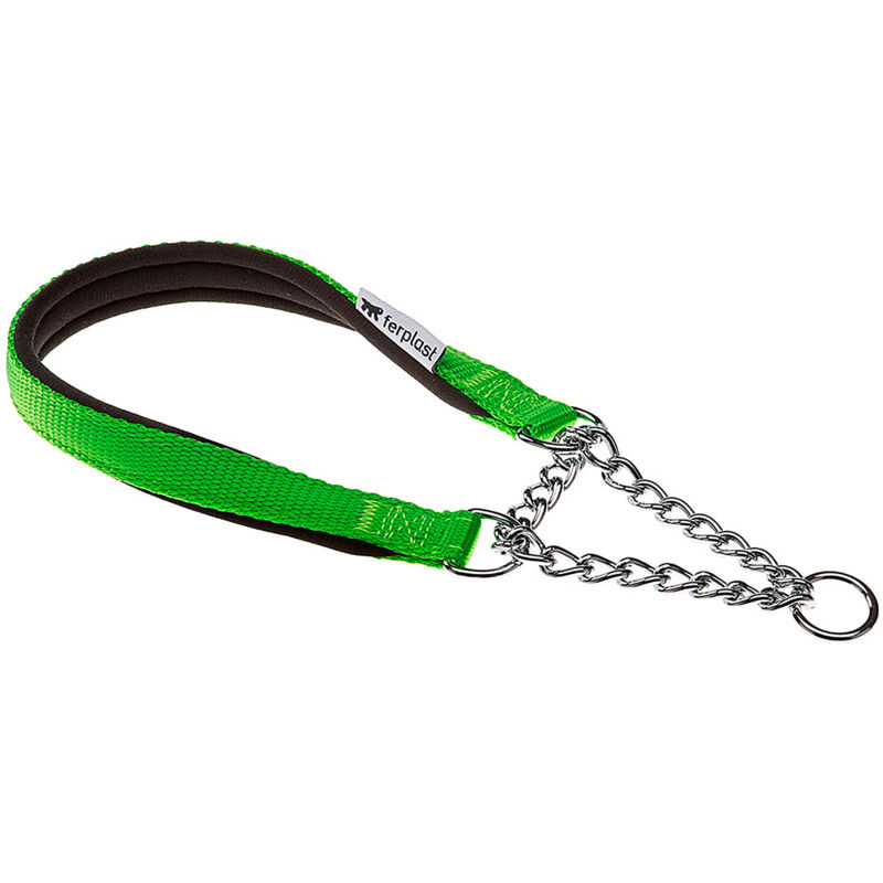 foto del prodotto daytona css collare a semistrangolo con imbottitura soft. in vari colori e misure.. variante css15 45 misure a 45 cm b 15 mm verde acido