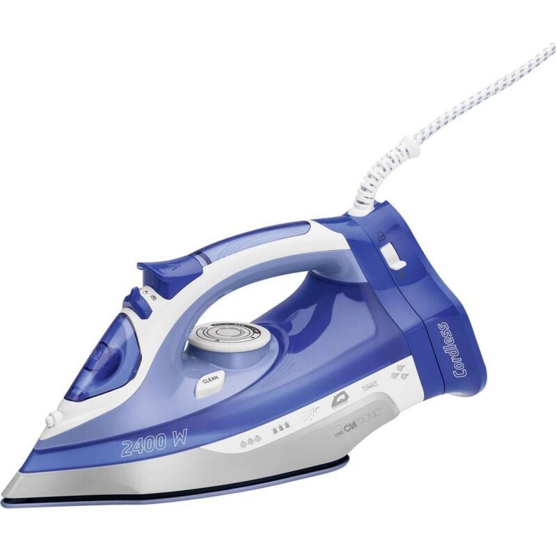 foto del prodotto db 3706 ferro da stiro a vapore bianco, blu 2400 w - clatronic
