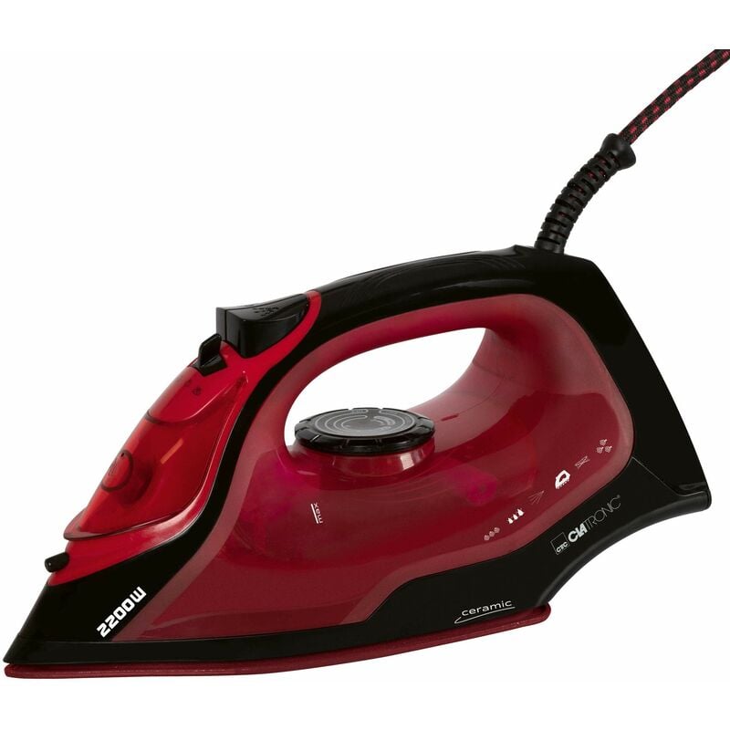 foto del prodotto db 3752 ferro da stiro a vapore nero, rosso 2200 w clatronic