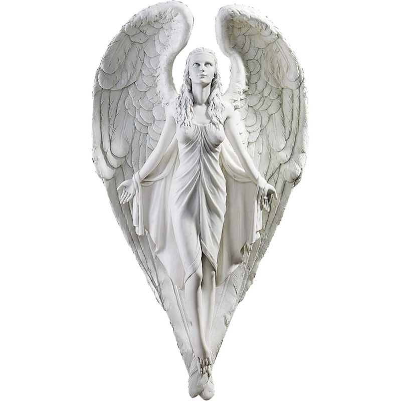 foto del prodotto db43016 scultura murale angelo del percorso spirituale, off bianco design toscano