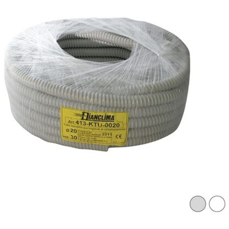 foto del prodotto dc rotolo tubo spiralato scarico condensa climatizzatori 18x30mt in pvc bianco bianco 18x30 mt