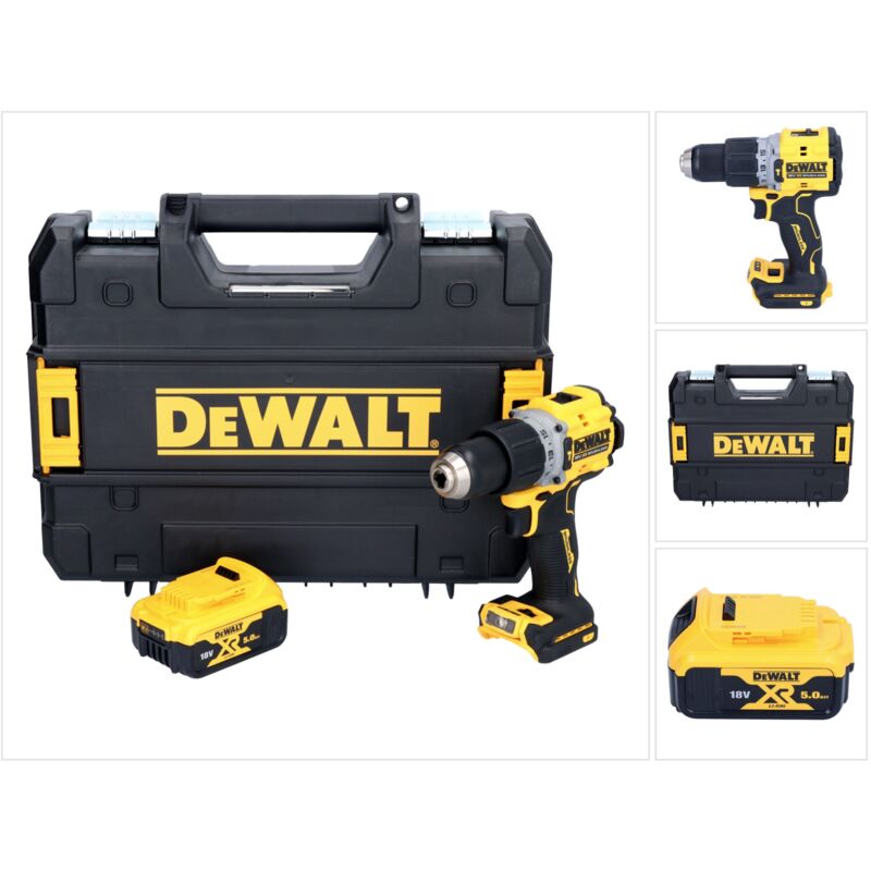 foto del prodotto dcd 805 nt 18 v 90 nm trapano avvitatore a percussione senza filo 1x batteria 5,0 ah tstak senza caricabatterie dewalt