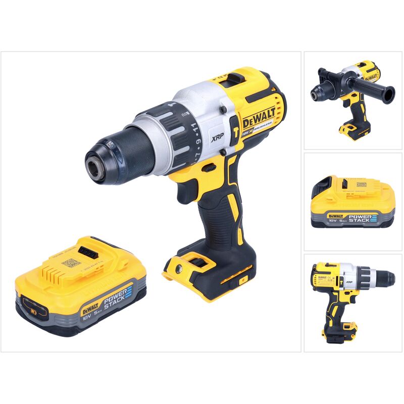 foto del prodotto dcd 996 n trapano a percussione a batteria 18 v 95 nm senza spazzole 1x batteria powerstack 5,0 ah senza caricabatterie dewalt