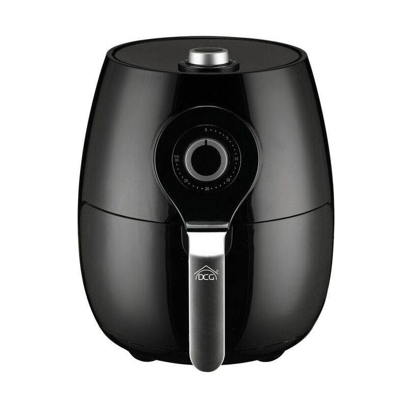 foto del prodotto dcg fr3505 friggitrice ad aria 5,2 l, 1500 w, termostato regolabile, timer 30 min, cestello antiaderente, nero