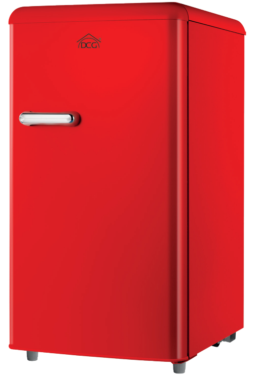 foto del prodotto dcg frigo monoporta linea retro 100lt e rosso mf100r