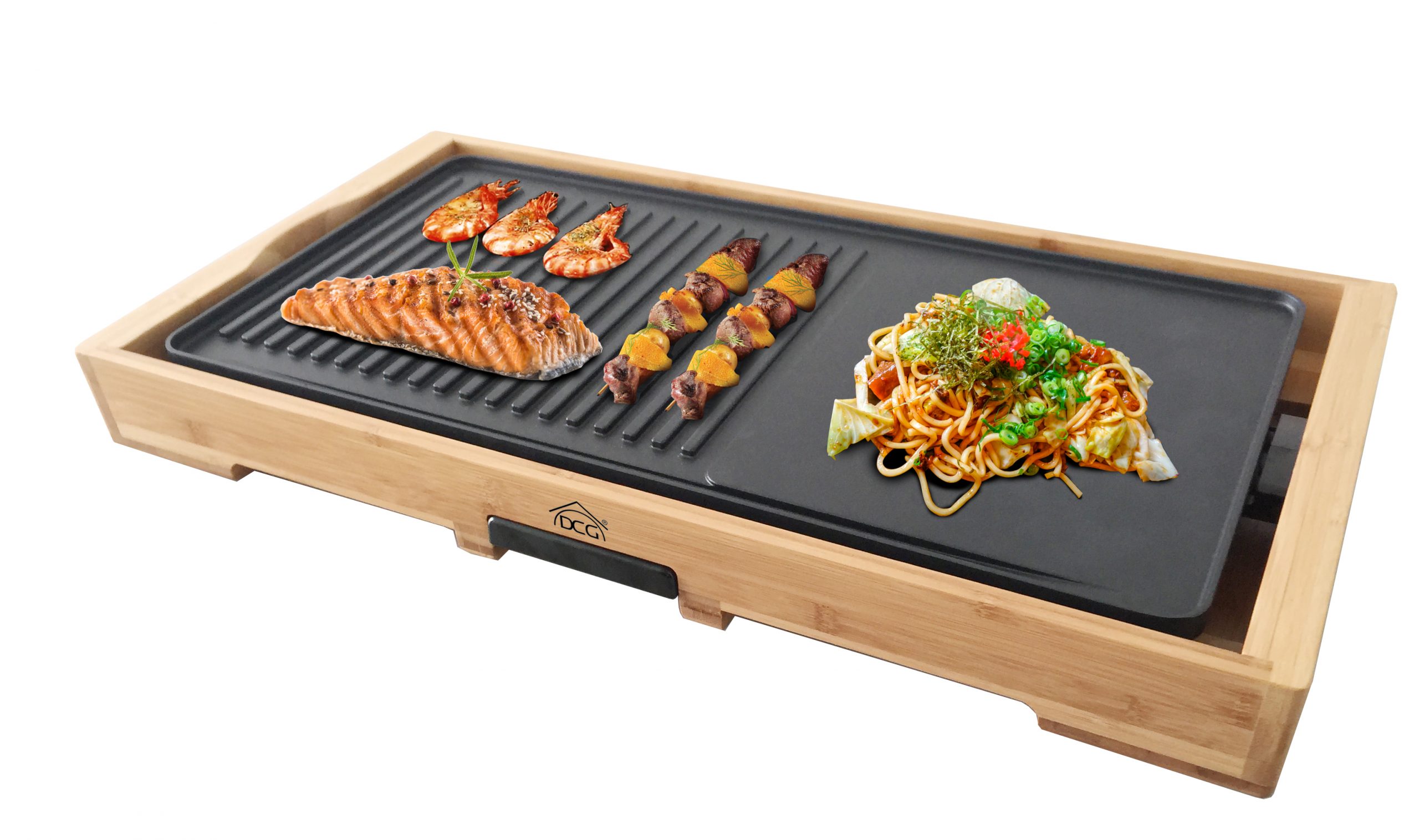 foto del prodotto dcg piastra elettrica st3150 antiaderente con potenza 2000 w colore legno