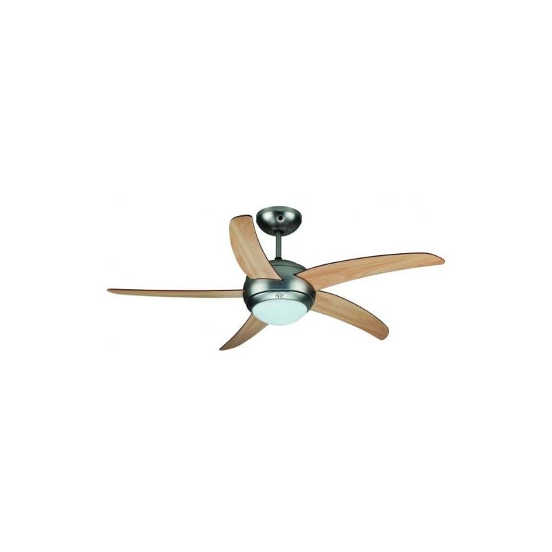 foto del prodotto dcg ventilatore da soffitto con 5 pale in legno con luce e telecomando 60 w cm. 132