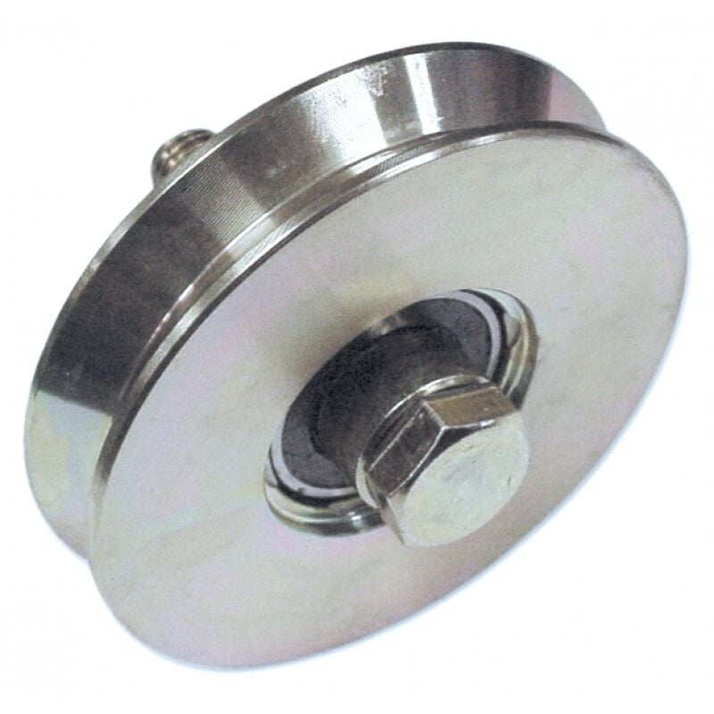 foto del prodotto dck group ruota gola a v ad 1 cuscinetto per cancelli 100 mm spessore 22 mm fc 300 1 pz