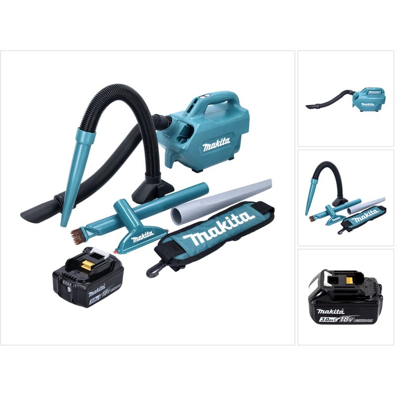 foto del prodotto dcl 184 f1 aspiratore a batteria 18 v 54 mbar 0,5 l 1x batteria 3,0 ah senza caricabatterie makita