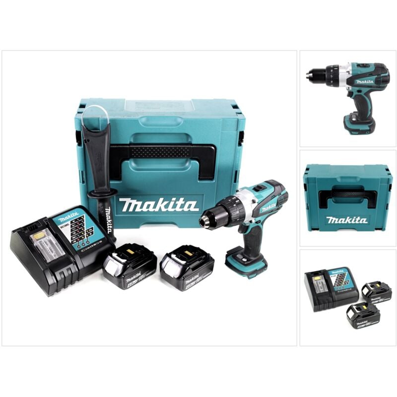 foto del prodotto ddf 458 rmj trapano avvitatore a batteria 18v 91nm 2x batteria 4,0 ah caricabatterie valigetta makpac makita