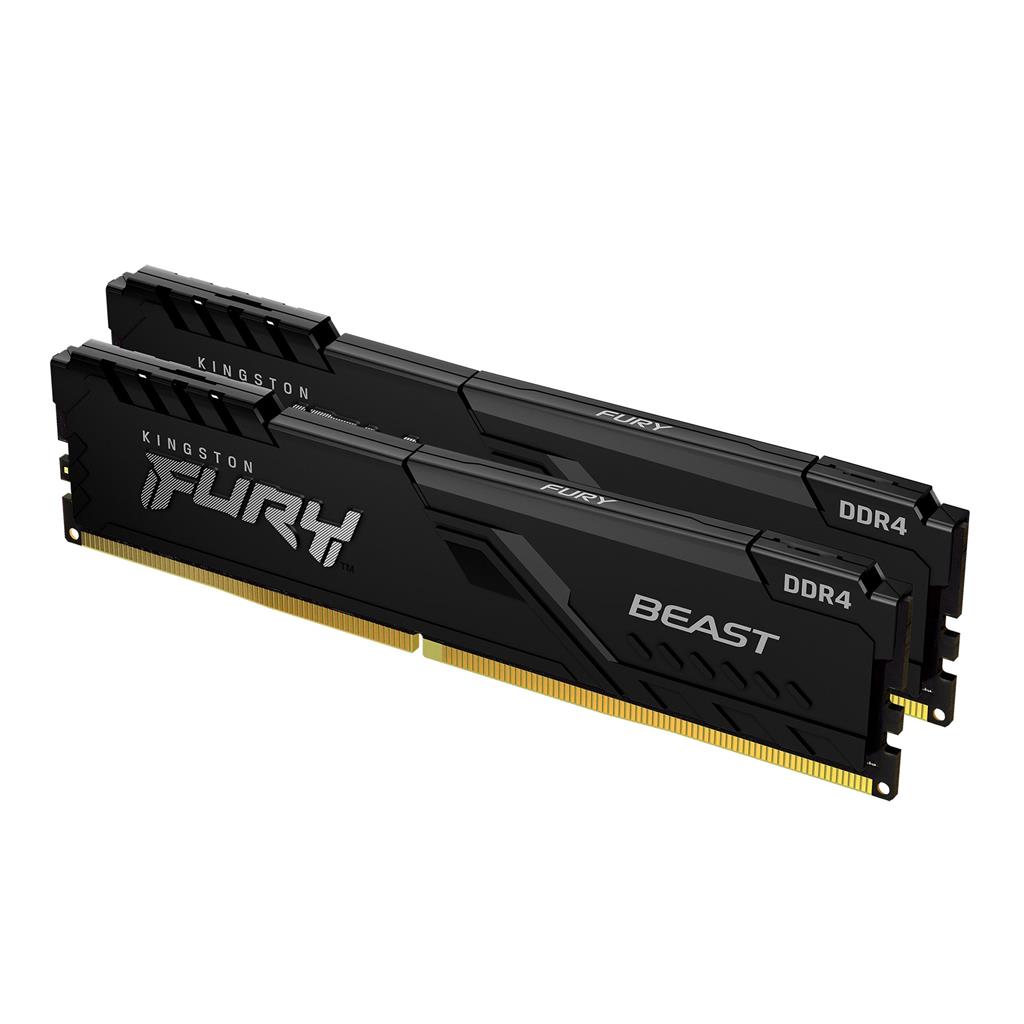 foto del prodotto ddr4 32gb kit 2x16gb pc 3200 kingston fury beast kf432c16bbk2 32