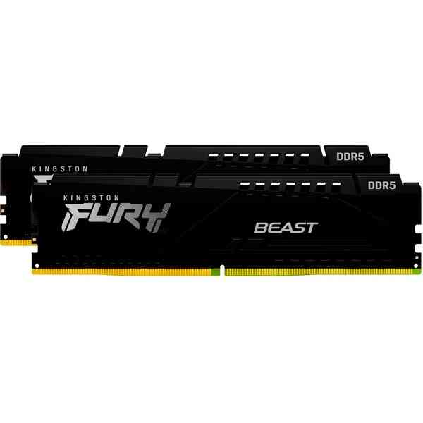 foto del prodotto ddr5 32gb kit 2x16gb pc 6000 kingston fury beast ex kf560c30bbek2-32
