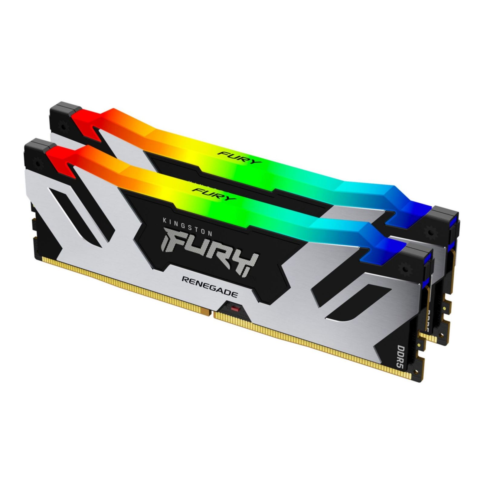 foto del prodotto ddr5 32gb kit 2x16gb pc 6400 kingston fury renegade rgb kf564c32rsak2 32