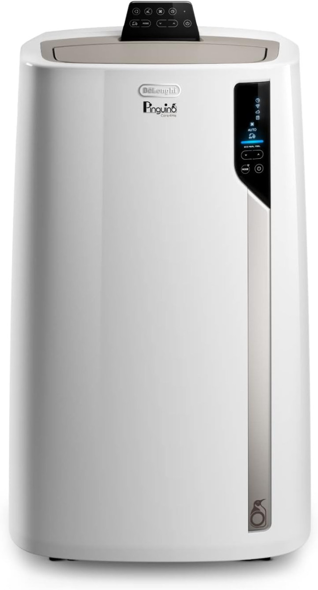 foto del prodotto de 39 longhi pac el112 cst wifi pinguino, climatizzatore portatile, 11.000 btu h, timer 24h, classe a , tecnologia my eco real feel, silenzioso, pannello controllo led, telecomando intelligente