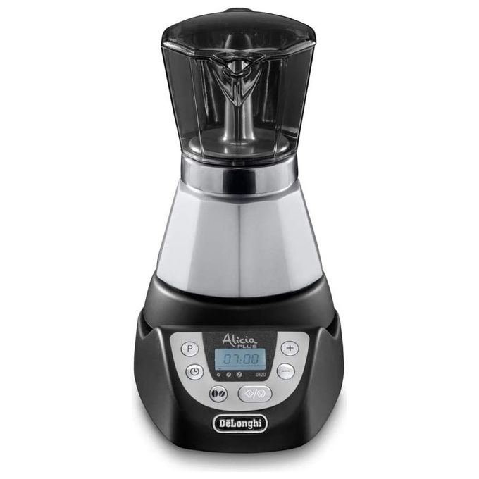 foto del prodotto de'longhi alicia plus emkp42.b caffettiera moka elettrica 2-4 tazze caffe' caldo per 30 minuti spegnimento automatico risparmio energetico facile da usare e da pulire nero-argento single 4 tazze