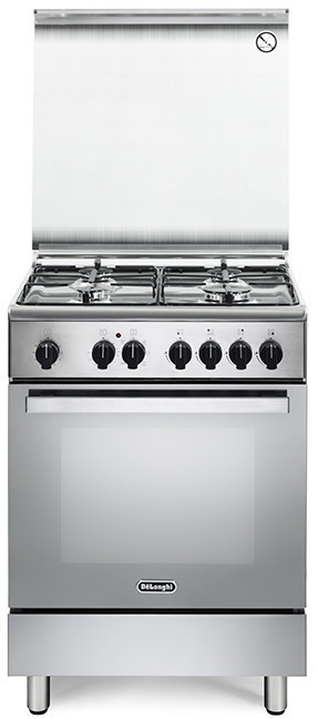 foto del prodotto de longhi cucina elettrica dmx 64 4 fuochi a gas forno elettrico multifunzione ventilato classe a dimensioni 60 x 60 cm colore inox