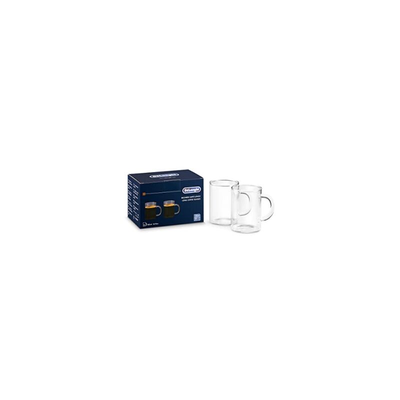 foto del prodotto de longhi dlsc320 set di lunghi bicchieri di caff americani, tazza di vetro borosilicato resistente, comodo da tenere, lavabile