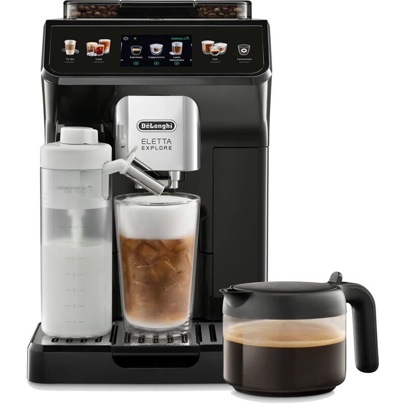foto del prodotto de'longhi eletta explore ecam452.57.g, macchina da caffè automatica, schiume di latte calde e fredde in automatico, oltre 40 bevande, schermo touch a