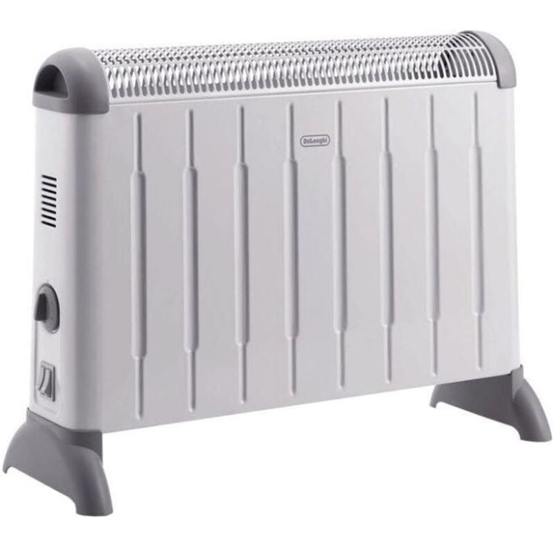 foto del prodotto de'longhi hcm2030 termoconvettore elettrico, silenzioso, 3 livelli di potenza, manopola intuitiva, per ambienti fino a 60m³, maniglia, funzione antigelo, leggero, termostato di sicurezza, bianco
