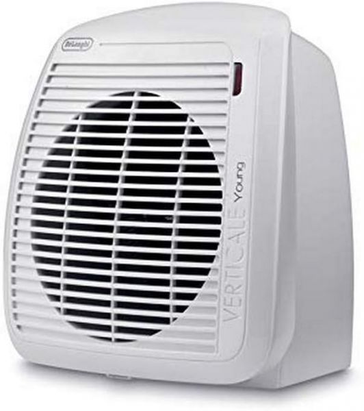 foto del prodotto de longhi hvy1020 termoventilatore verticale young, silenzioso e leggero, protezione antigoccia, maniglia, dispositivo di sicurezza, luce, protezione antigelo, piccole dimensioni, 2000watt, bianco