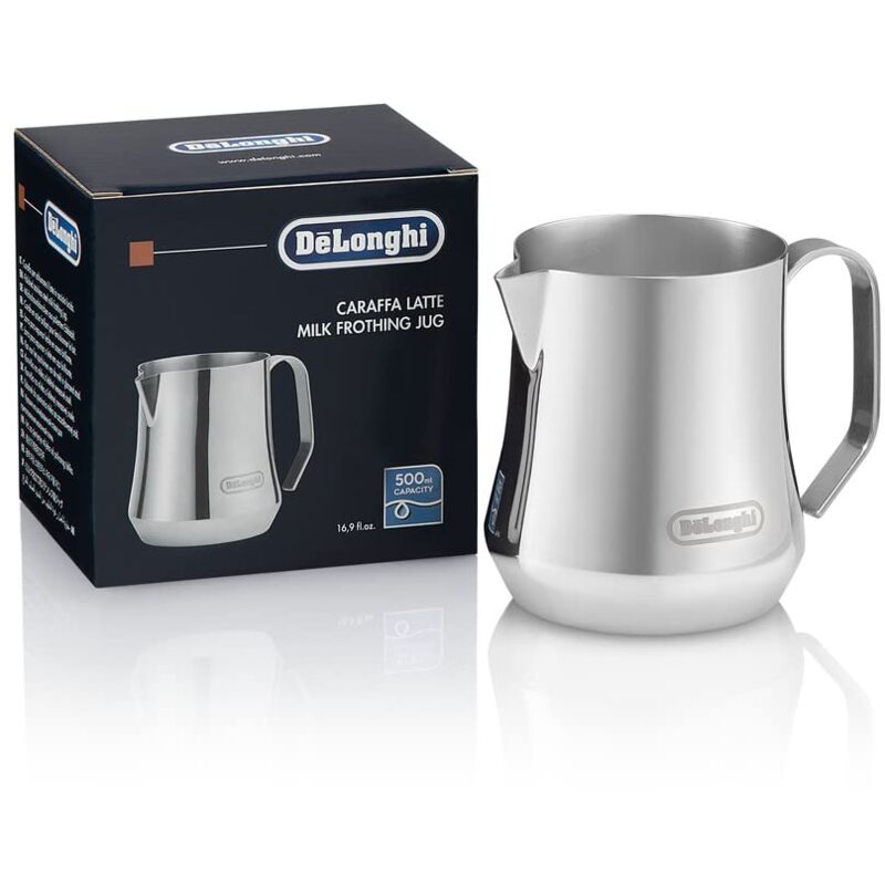 foto del prodotto de longhi milk frothing jug, bricco per montare il latte con comoda impugnatura, ideale per cappuccino, caffelatte e latte macchiato, capacit 500
