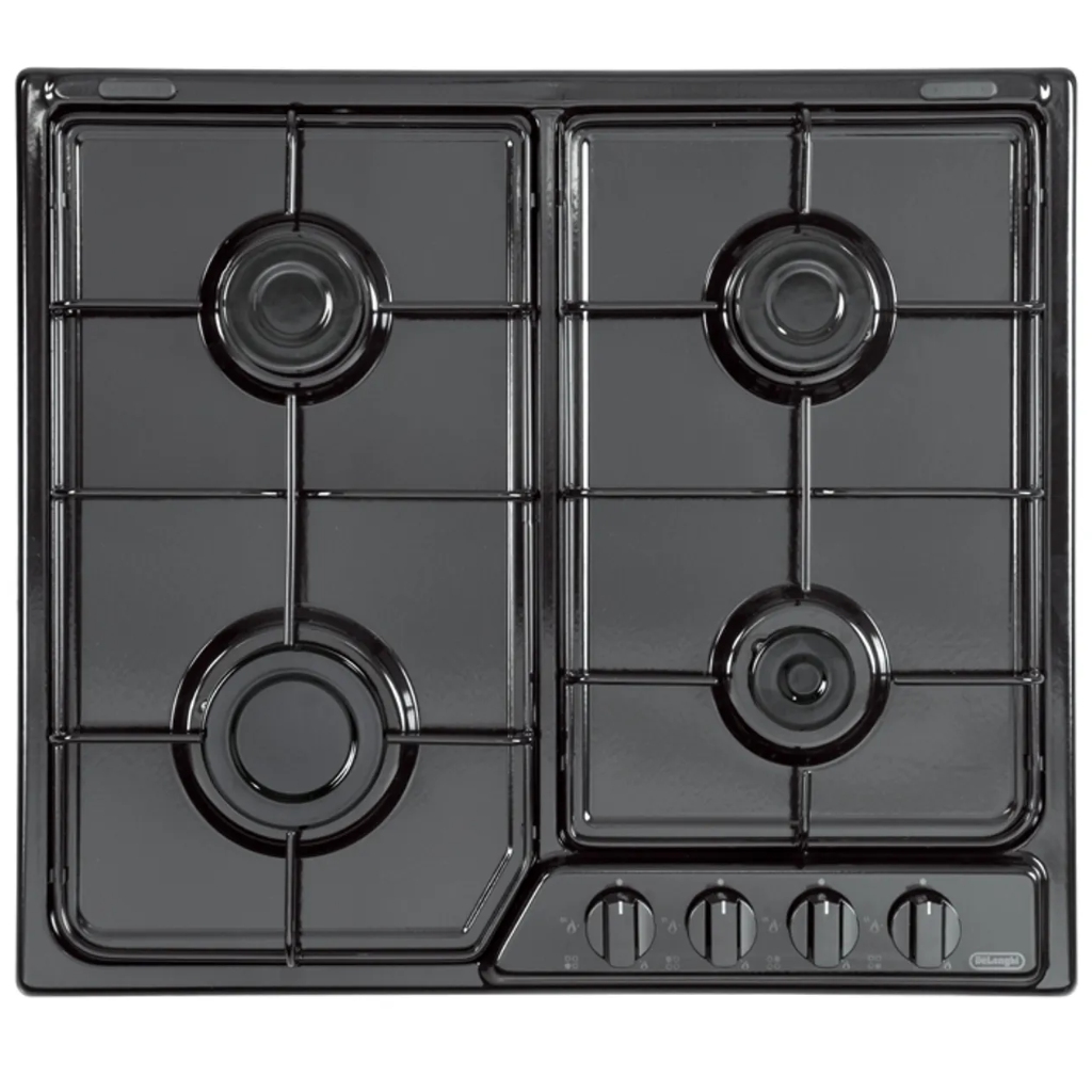 foto del prodotto de longhi ynf46asv piano cottura nero da incasso gas 4 fornello i ynf 46 asv