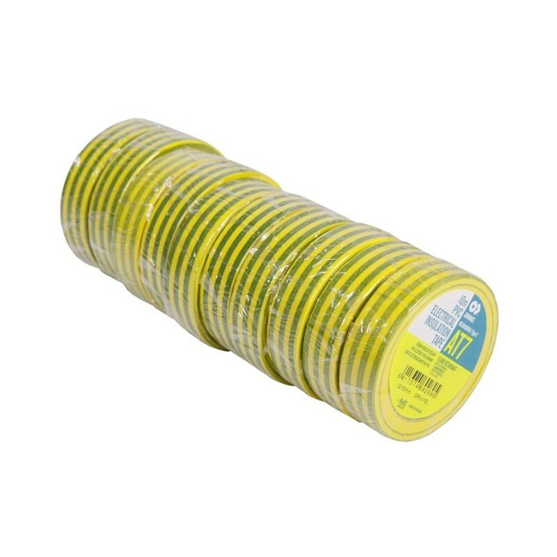 foto del prodotto debflex advance 173785 at7 pvc 10 x nastri adesivi isolanti 15mmx10m giallo verde ritardante di fiamma