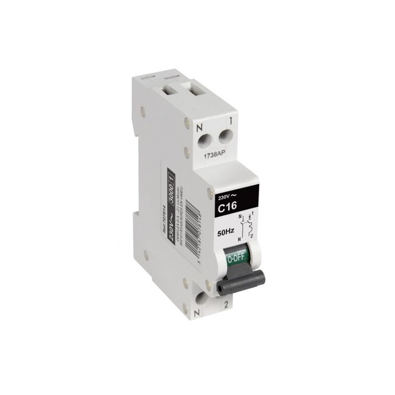 foto del prodotto debflex interruttore automatico fase neutro 3ka 2 amp grigio 707501