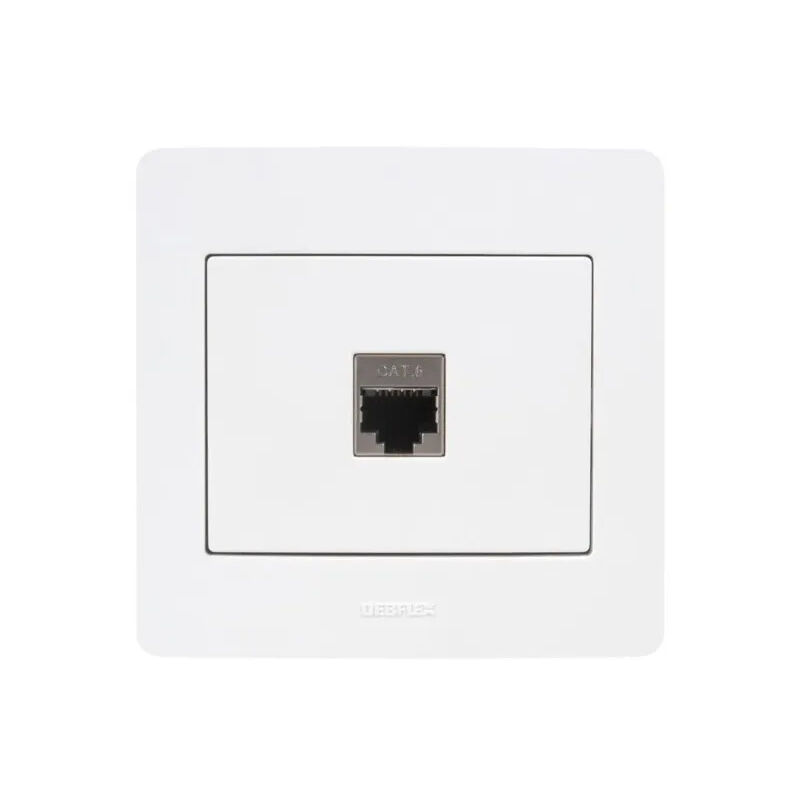 foto del prodotto debflex presa ethernet rj45 diametro 2, categoria 6, bianca