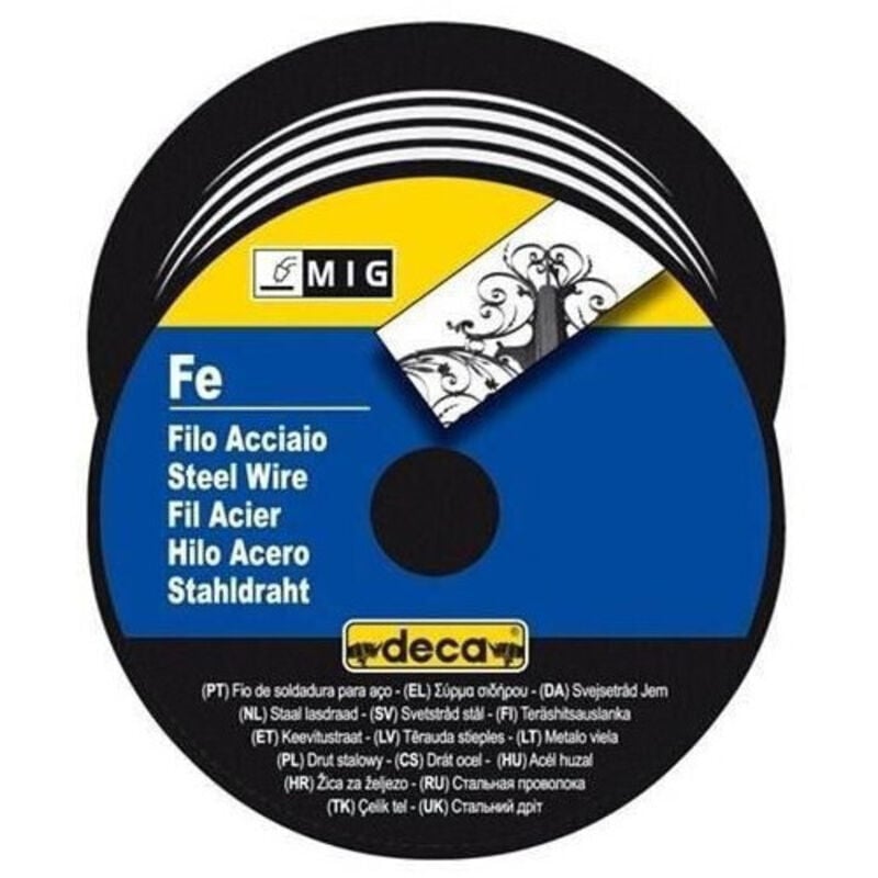 foto del prodotto deca bobina di filo in acciaio per saldatura mig mag 0,6 mm 0,7 kg