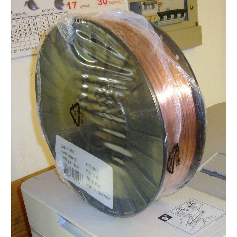 foto del prodotto deca bobina filo acciaio da 0,8mm 5kg saldatrice a filo 010805 originale